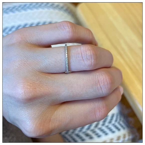 NEW Sterling Silver Dainty Micro Pave 5A Zircon Ring - Picture 9 of 10